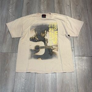 Vintage American Vintage Men’s Bob Marley Cream Color Graphic Shirt XL